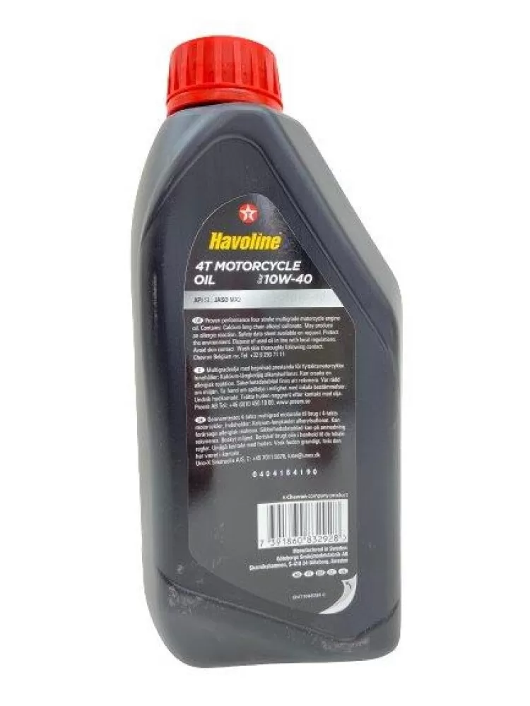 Havoline 10w-40 4T motorcycle- 1 Liter - bakside