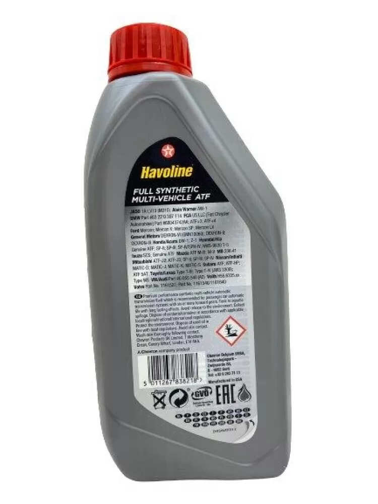 Havoline full synthetic multi -vehicle- 1 Liter - bakside