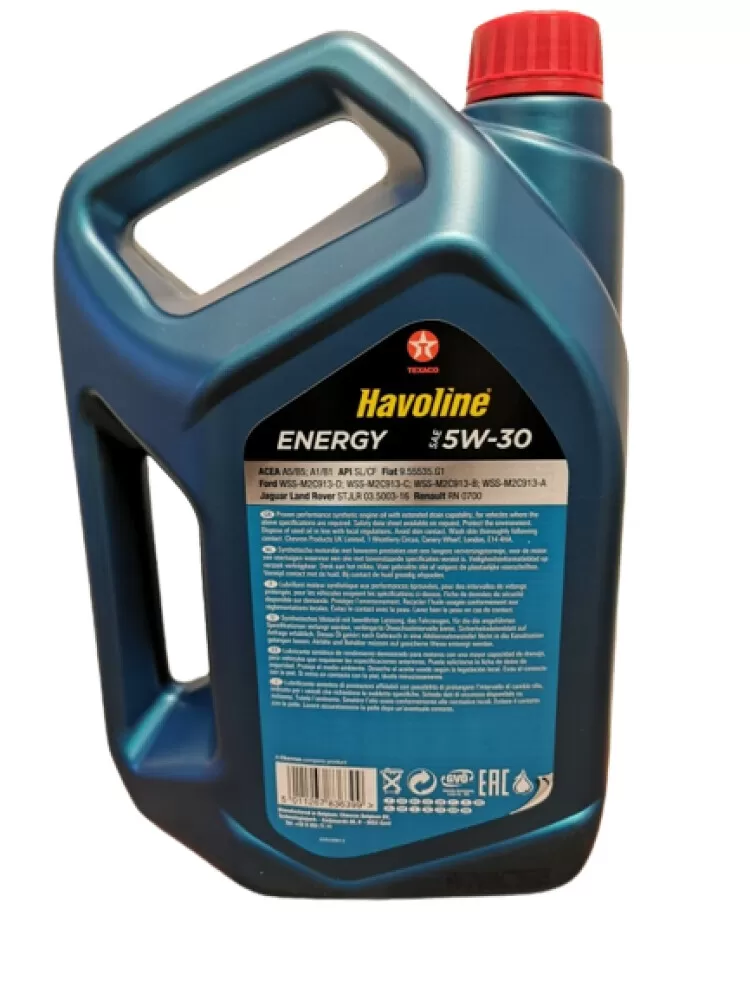 Havoline Energy SAE 5W-30 4 Liter - bakside