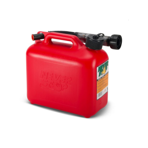 Never Stop Bensinkanne - Rød Plast - 5 Liter- Auto stop helle tut