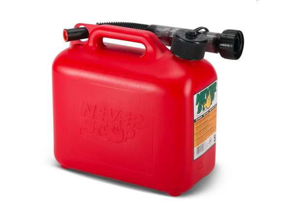 Never Stop Bensinkanne - Rød Plast - 5 Liter- Auto stop helle tut