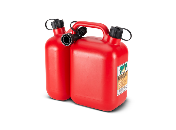 Never Stop Bensinkanne kombi Plast - 5/2,5 Liter- for bensin og olje